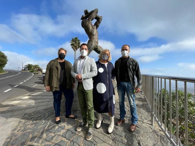 Concluyen los trabajos de restauración de la escultura de Mencey Bentor en el Mirador de El Lance