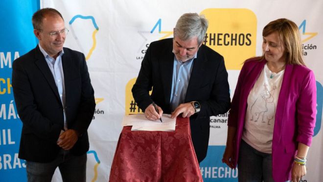 Clavijo exigirá que la deducción del 60% del IRPF se mantenga 10 años para la recuperación en La Palma