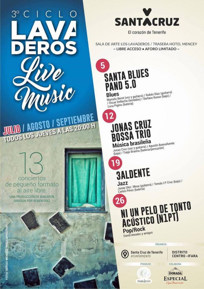 “Lavaderos Live Music”, oferta cultural veraniega de Santa Cruz