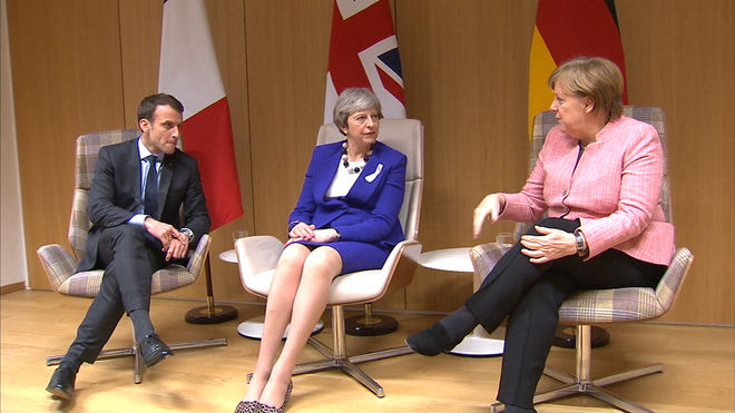 May se reúne con Merkel y Macron para hablar del Brexit