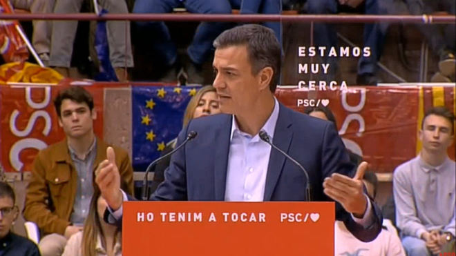 Sánchez da una muestra de fuerza en Barcelona