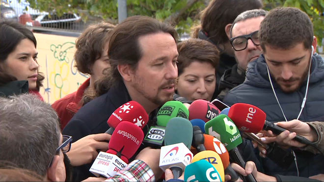 Pablo Iglesias tras votar: 'Vamos a tender la mano al PSOE'
