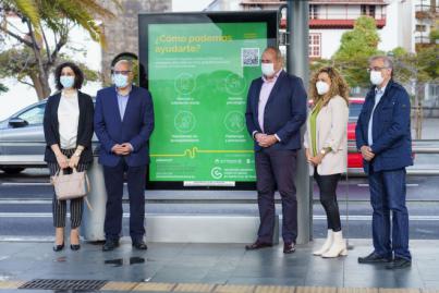 Metrotenerife impulsa en las paradas del tranvía la campaña de AECC ‘¿Cómo podemos ayudarte?’
