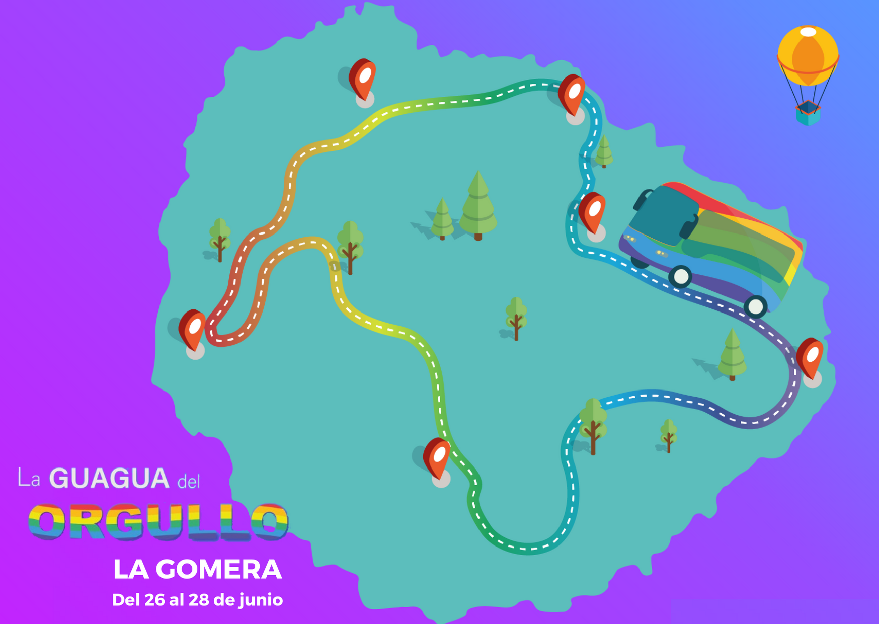 El Cabildo promueve el primer Orgullo LGBTIQ+ de la isla de La Gomera con “La Guagua del Orgullo”