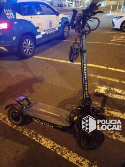 La Policía Local detectó un patinete circulando a casi 100 km/h