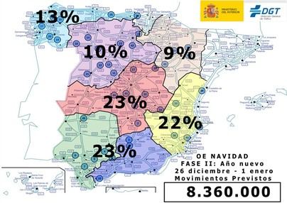 Cerca de 14 millones de coches se moverán por España durante las fiestas navideñas