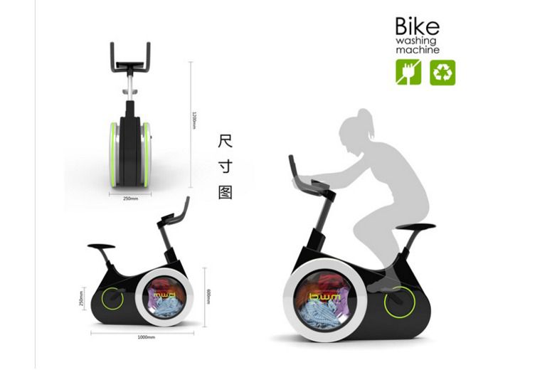 Inventada la bicicleta estática que lava la ropa