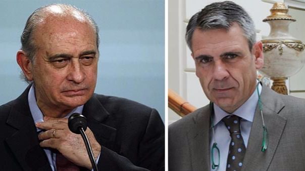 El ministro del Interior, Jorge Fernández Díaz, y el jefe de la Oficina Antifraude de Catalunya, Daniel de Alfonso