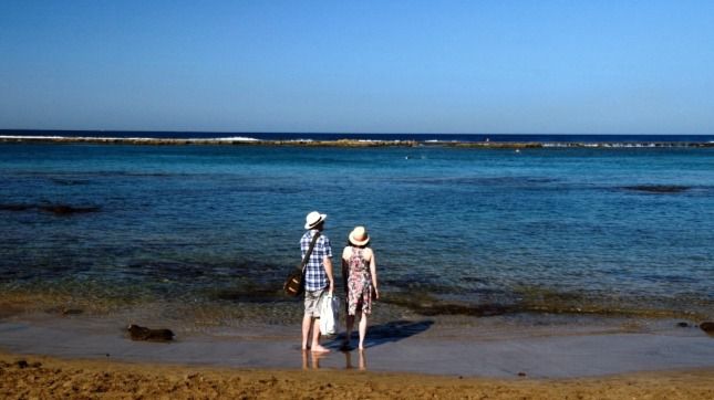 Turistas en Las Canteras