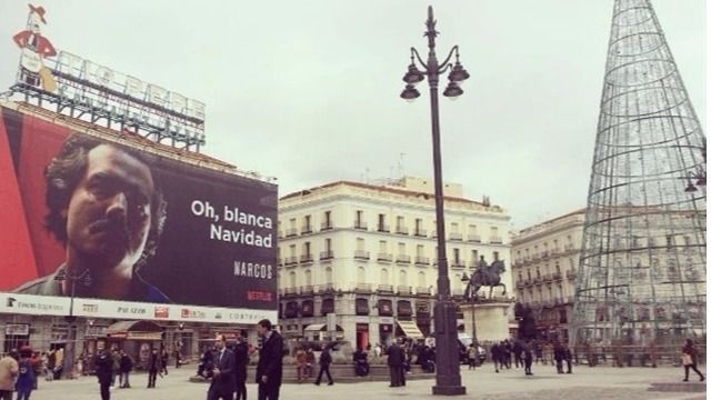 Imagen del cartel en la Puerta del Sol. Fuente: Twitter