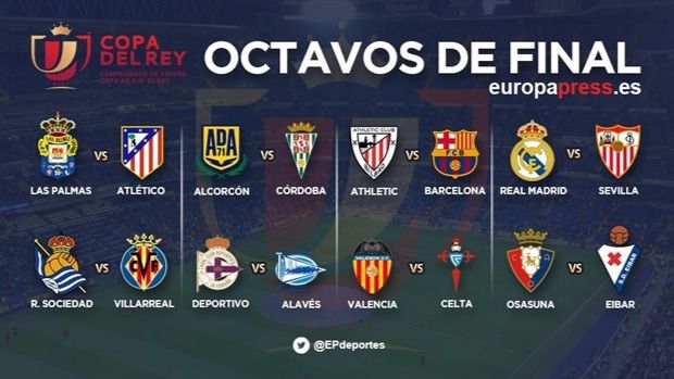 Emparejamientos de octavos de la Copa del rey