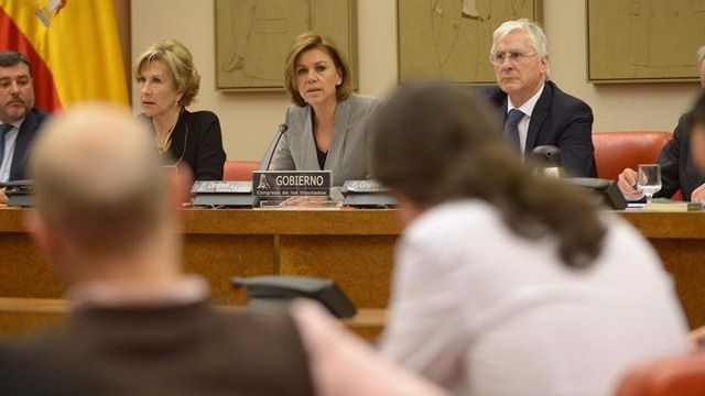 Cospedal durante su comparecencia en la Comisión de Defensa del Congreso