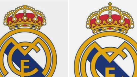 Imagen del escudo sin y con la cruz en la corona