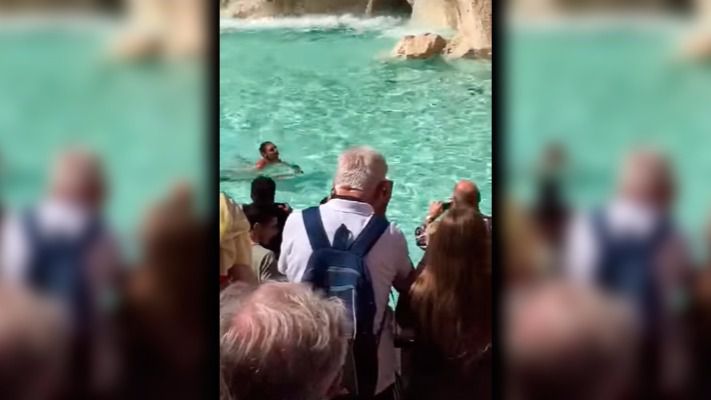 Detenido por bañarse desnudo en la Fontana di Trevi