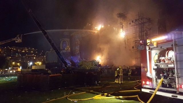 Un incendio quema el escenario principal de Tomorrowland Barcelona