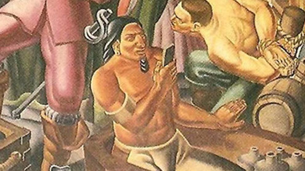 Encuentran un ‘smartphone’ en una pintura de hace 80 años