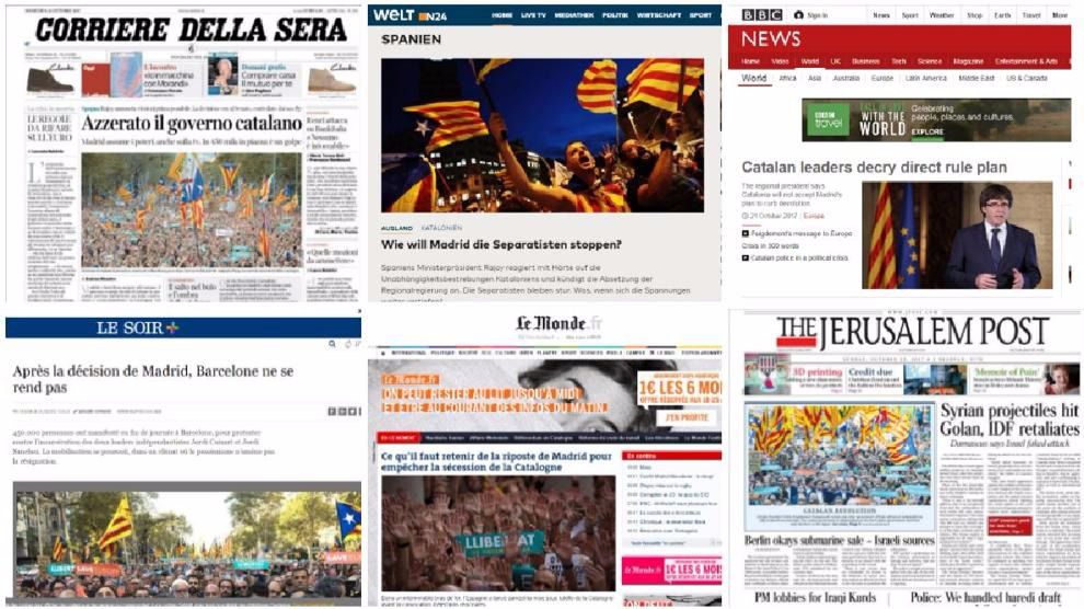 Los medios internacionales se hacen eco de Cataluña en sus portadas