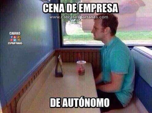 La solitaria cena de empresa de los autónomos