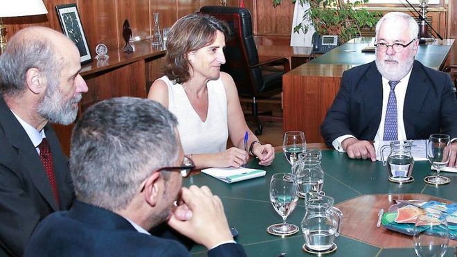 Teresa Ribera en una reunión de la Unión Europea
