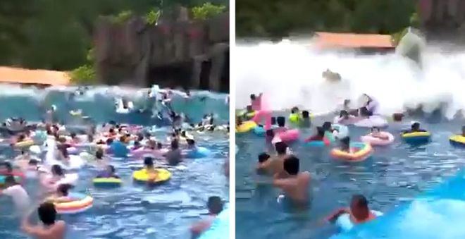 Un fallo técnico crea una ola tsunami en un parque acuático y deja 44 heridos