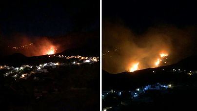 Las rachas de viento complican la extinción del incendio en Gran Canaria