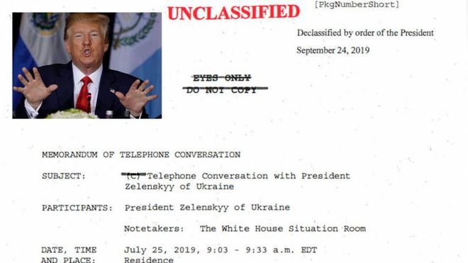 La Casa Blanca desvela la conversación que podría suponer la destitución de Trump