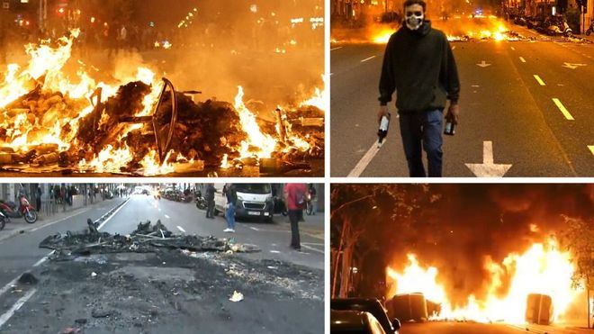 Cataluña: 125 heridos, 51 detenidos, 72 policías lesionados y 157 barricadas