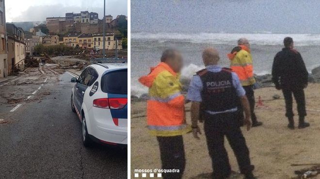 Un muerto y dos desaparecidos por el temporal en Cataluña