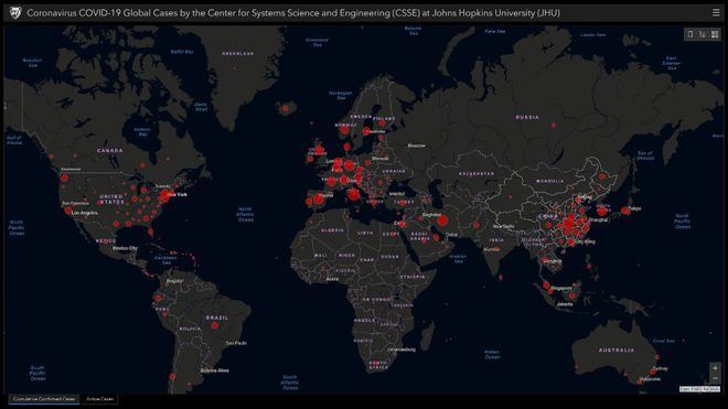 La web de recuento del coronavirus en tiempo real cifra en más de 339.000 los casos confirmados