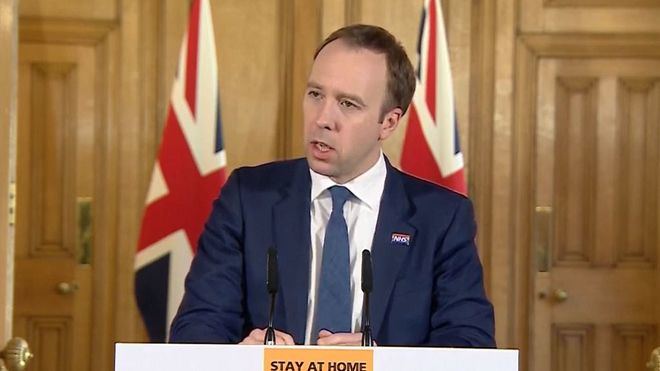 El titular de Sanidad británico Matt Hancock