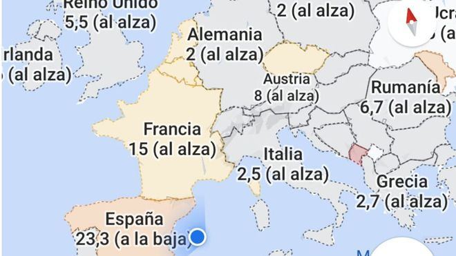 Google Maps informa sobre los contagios de Covid19 por regiones