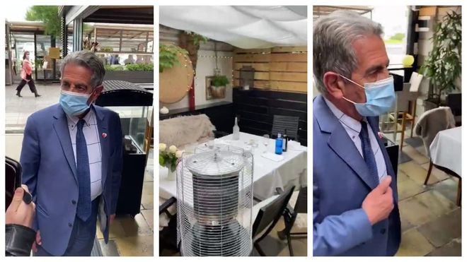 El presidente de Cantabria, sorprendido almorzando en el interior de un restaurante