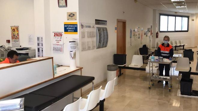 Punto Covid-exprés en un Centro de Atención Primaria de Mallorca.