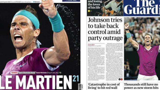 Nadal copa las portadas de la prensa internacional