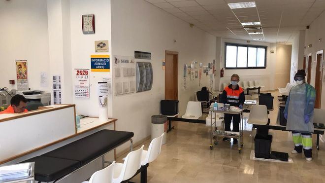 Punto Covid-exprés en un Centro de Atención Primaria de Mallorca.