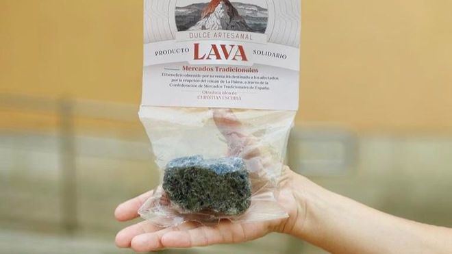 Lava solidaria y comestible del volcán de La Palma