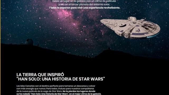 Canarias se promociona con la última película de Star Wars, rodada en Fuerteventura