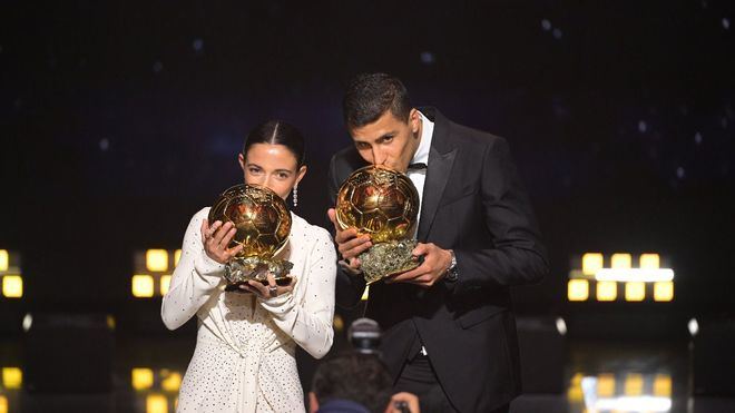Noche histórica para el fútbol español: Rodri y Aitana ganan el Balón de Oro
