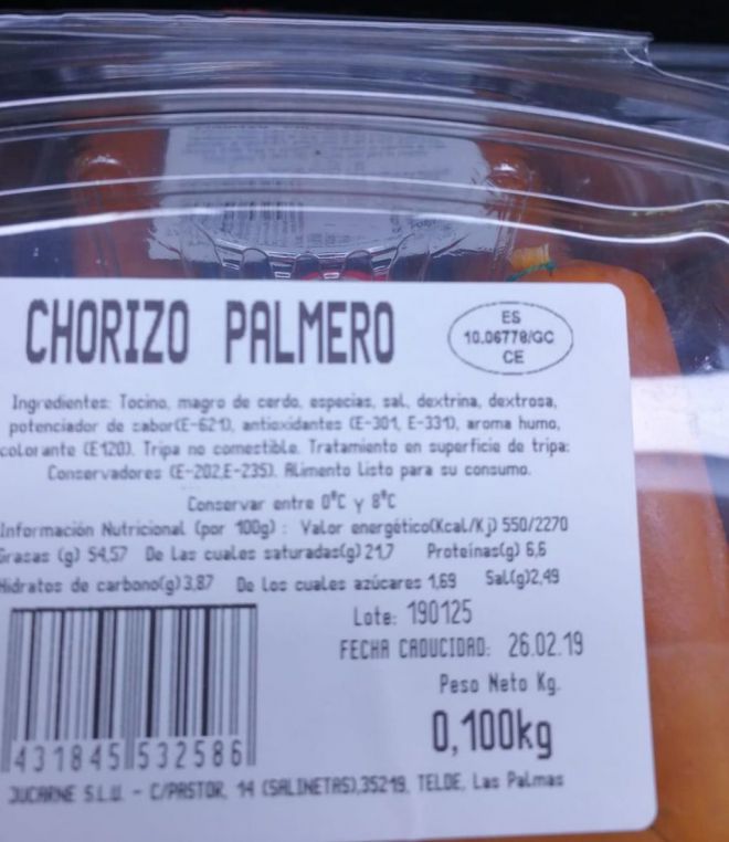 No todo el chorizo palmero es 'Hecho en La Palma'