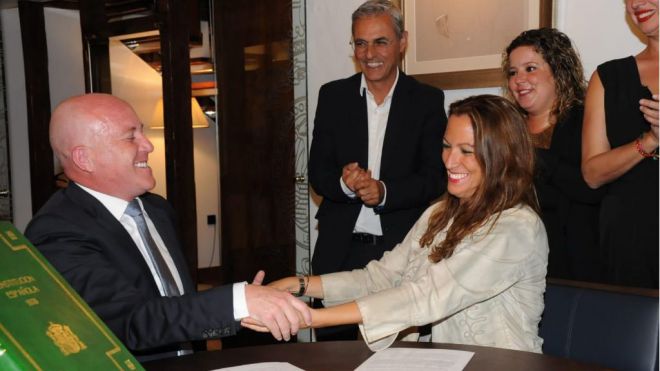 Acto de hermanamiento entre los Colegios de Abogados de La Palma y Barcelona