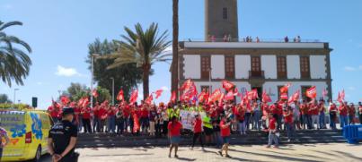Trabajadores de LOOK UP y VITAL OCIO protestan en Costa Meloneras