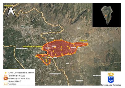 Controlado el fuego de La Palma que afecta a 300 hectáreas en un perímetro de 10 Km