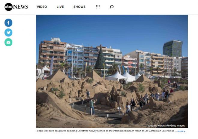 ABC News destaca el Belén de Arena de Las Canteras como “el mayor del mundo”