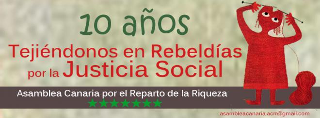 La Asamblea Canaria por el Reparto de la Riqueza cumple 10 años de actividad