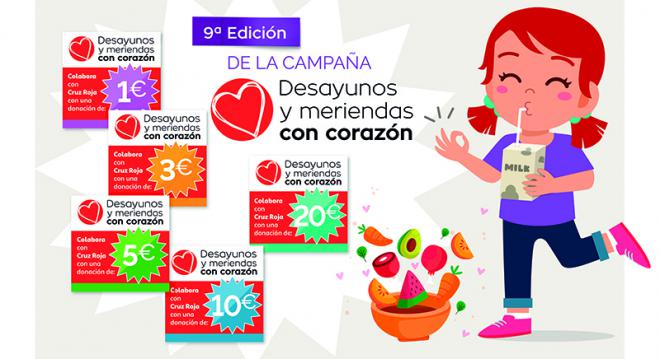 Desayunos y meriendas para niñas y niños atendidos por Cruz Roja