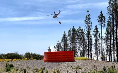 Balsas portátiles para abastecer los helicópteros en incendios forestales