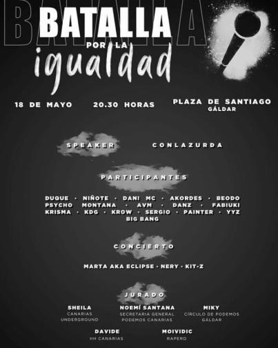 Jóvenes de toda Canarias participan en la primera batalla de rap por la igualdad
