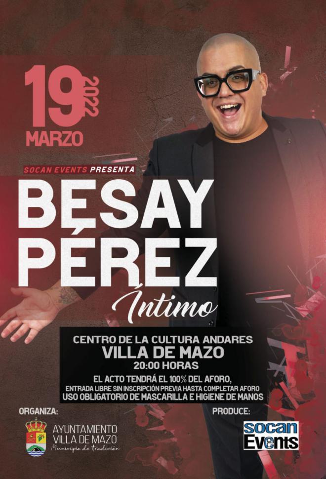 Villa de Mazo organiza el espectáculo musical ‘Besay Íntimo’ el próximo 19 de marzo