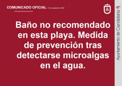 Desaconsejado el baño en todas las playas de Candelaria por presencia de microalgas