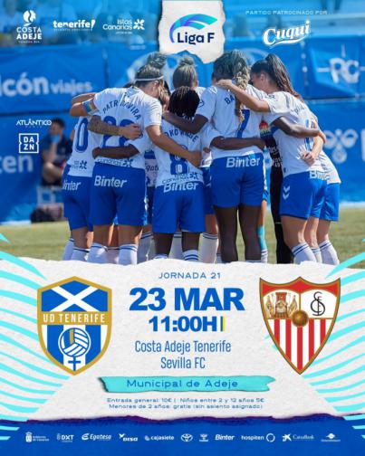 El Costa Adeje Tenerife y marca Cuqui sellan su alianza ante el Sevilla FC